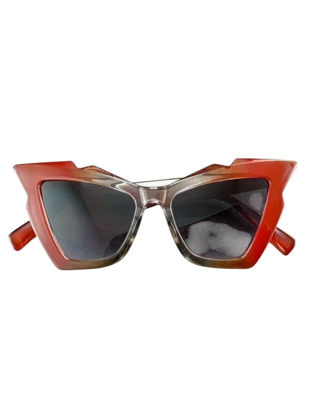 Red Cat-Eye Sunglasses | Edgy Y2K Style | Oversized Angular Frame - Picture 2 of 5